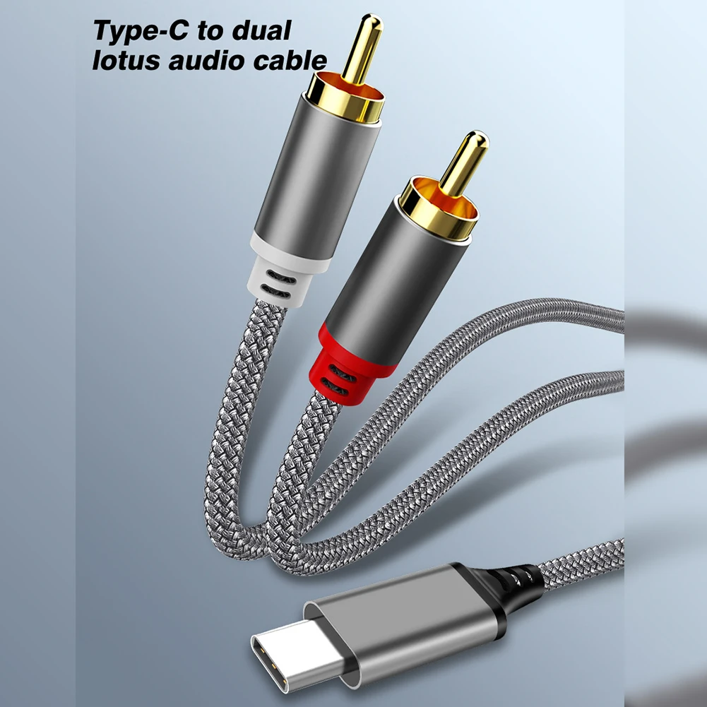 Kabel USB z USB do RCA kabel Audio typu C do 2 RCA do wzmacniacza głośnika Huawei Xiaomi Laptop 1m 2m 3m Splitter USB C RCA Y