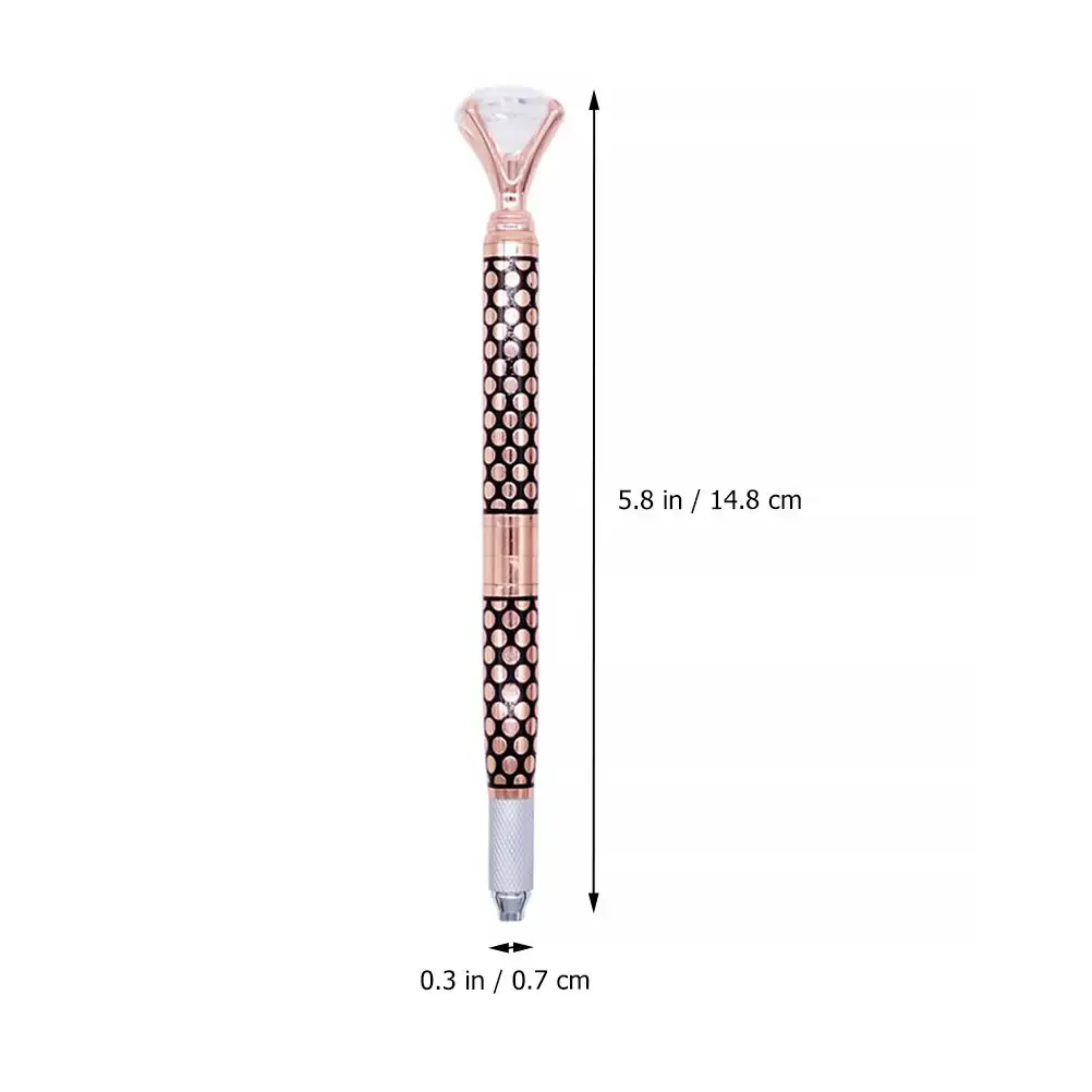 قلم تطريز احترافي للحواجب Microblading دائم مع دليل كريستال للمكياج الذهبي