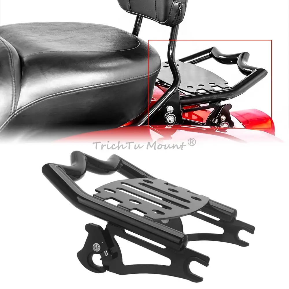 

For Harley Touring Road Electra Glide King Street Ultra 2009-2025 Detachable Stealth Mounting Luggage Rack Motorcycle Accessory