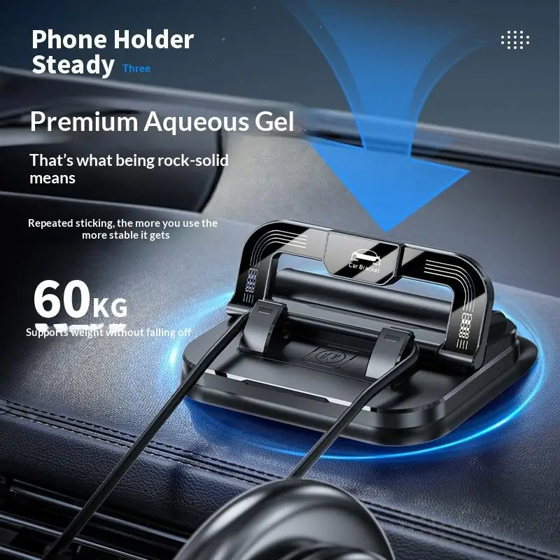 Universal Car Phone Holder 1Pcs 360° Rotatable Dashboard Mount with Parking Number Plate Easy Installation - view 4