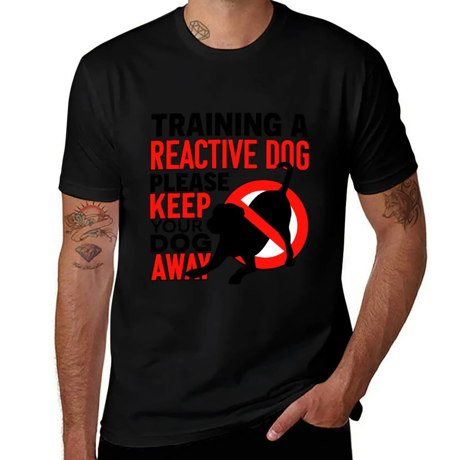 REACTIVE dog, Keep your dog away T-Shirt graphic t shirts for man printed t shirts for man T-shirt