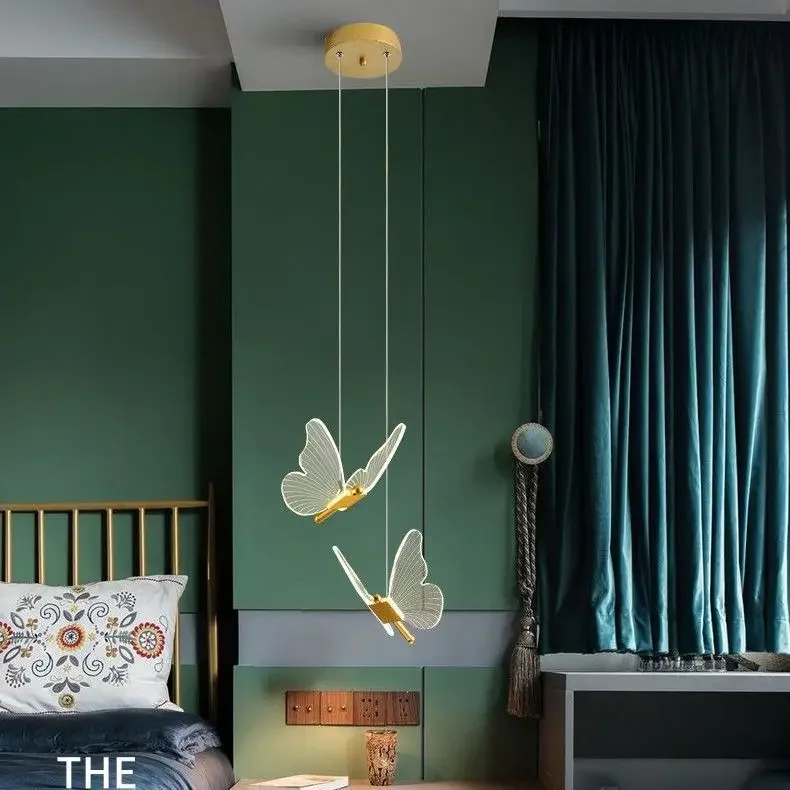 DurableBedside Lamp Modern Bedroom Living Room Background Wall Window Bar Staircase Lamp Internet Celebrity Butterfly Chandelier
