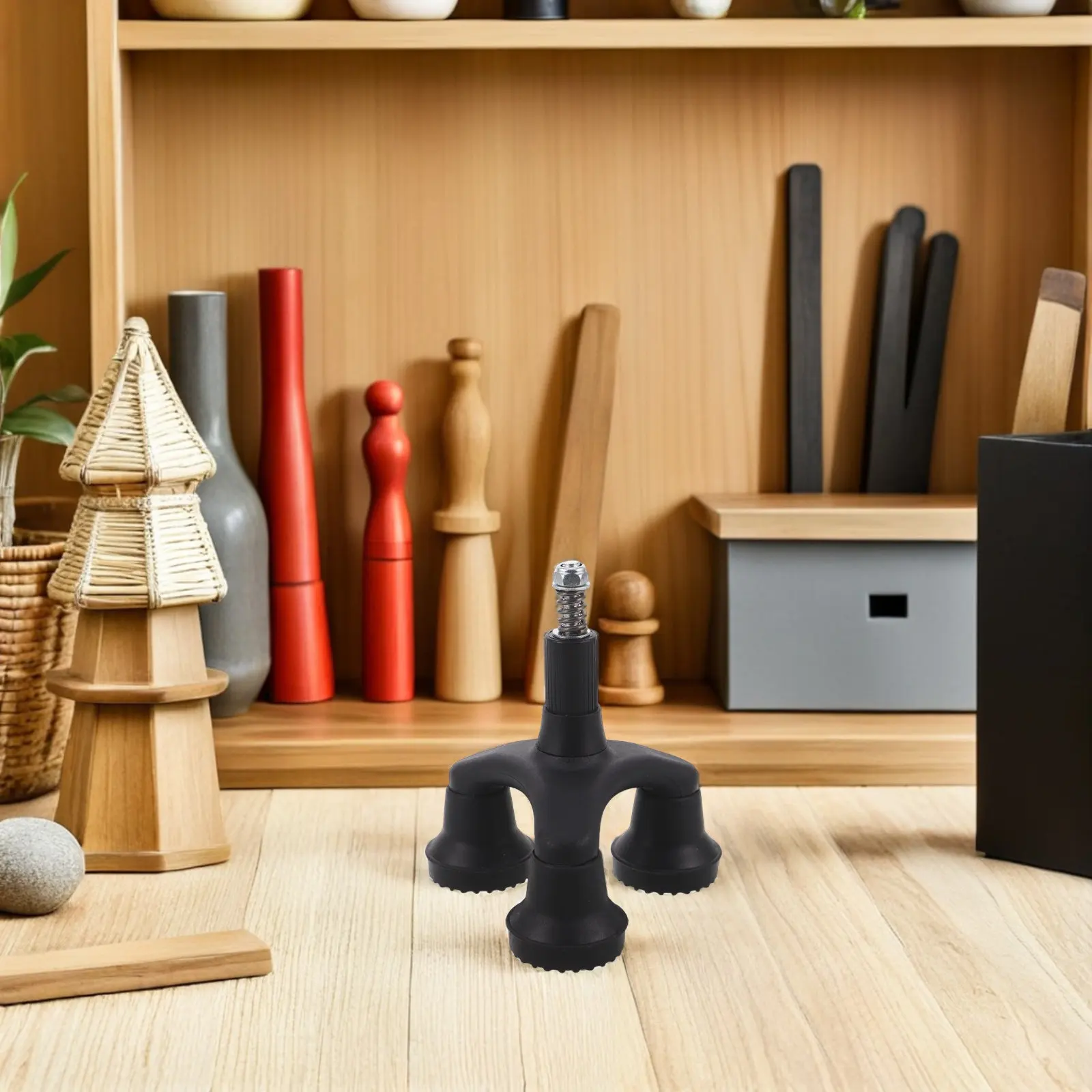 

Elderly Walking Aid Accessory - Non-Slip Tripod Cane Tip with Shock Absorption - Replaces Standard Cane Foot for Safe Indoor