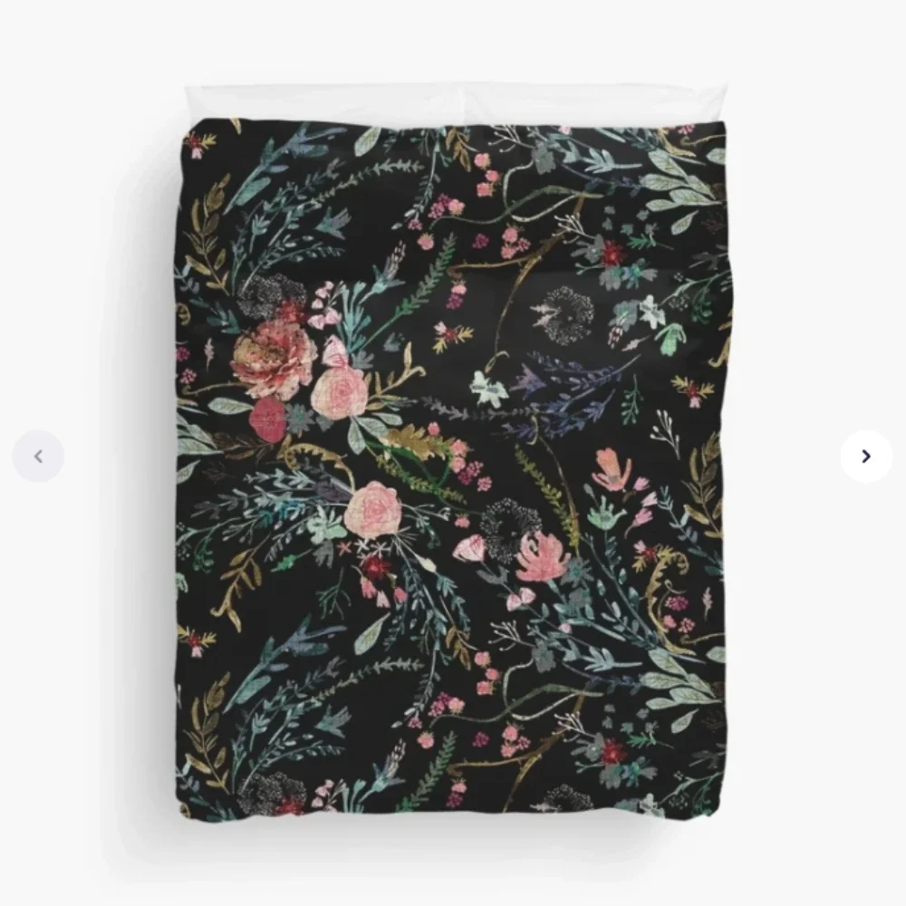 

Flowers Bedding Duvet Cover for Dark Color Print Room Bedroom Decor Comfortable and Soft Quilt Cover