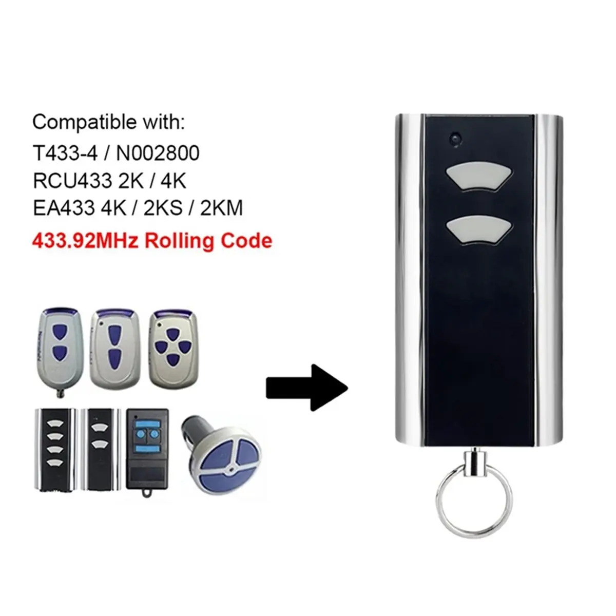Y457A NOW 3PCS Garage Door Opener for RCU 433-2K 433.92 MHz Replacement Garage Door Remote Control Handheld Transmitter