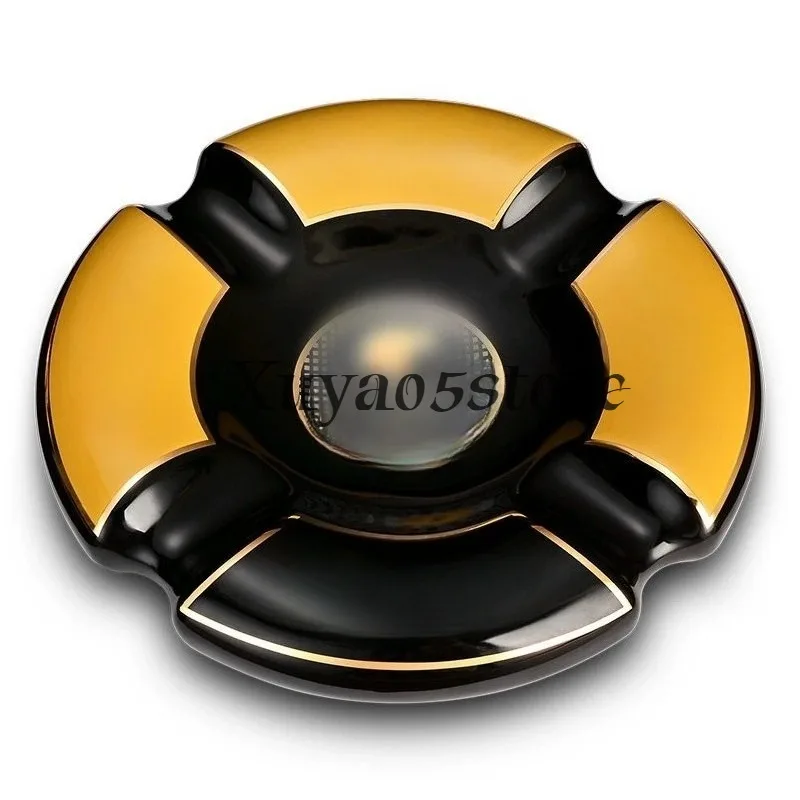 Cigar Ashtray Ceramic Circular Four Cigarette Slots Large Cigar Bar Living Room Household Ashtray