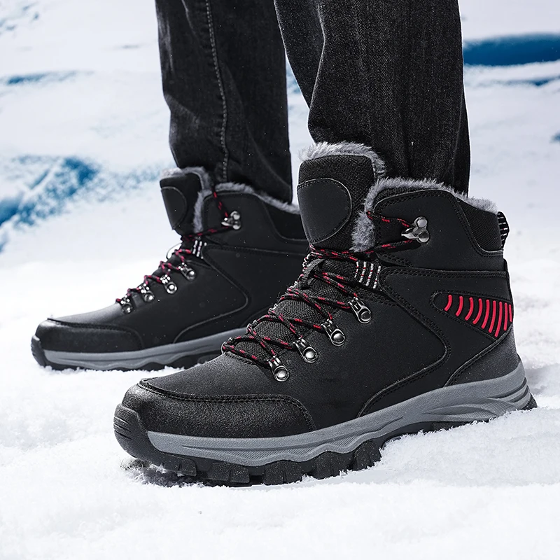 

New Snow Boots Men Lace Up Mens Shoes Breathable Winter Boots For Men Casual Men Shoe Waterproof Ankle Boots Footwear Work Shoes