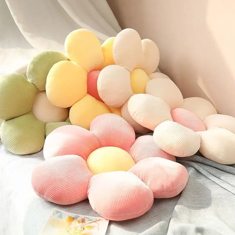 35CM Colorful Flowers Plush Pillow Plant Petal Cushion Stuffed Toys for Girls Baby Home Decor Gift