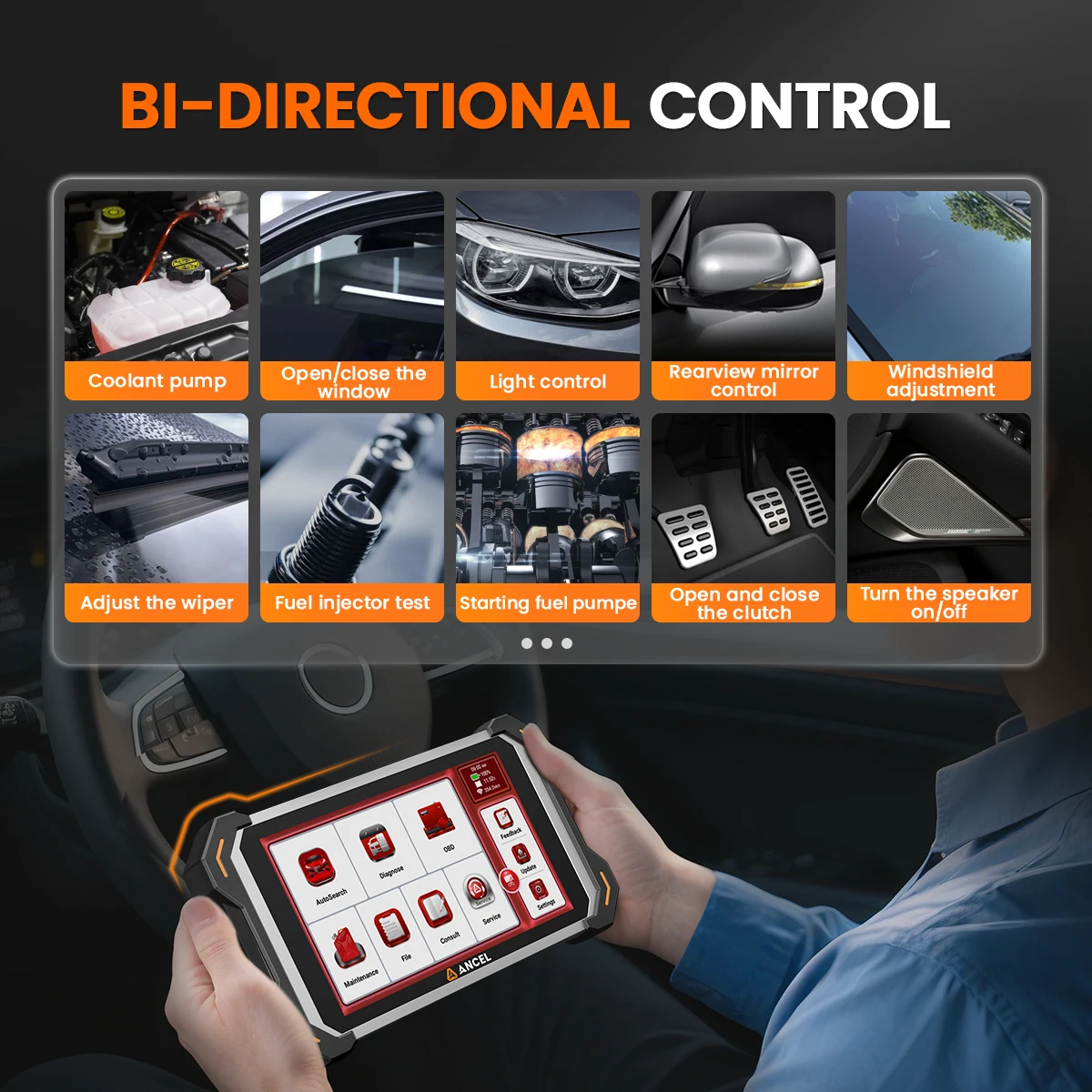 OBD2 Diagnostic Tool DOIP CAN-FD FCA 34 Resets ECU Coding All System Active Test Bidirectional ANCEL Automotive Scanner
