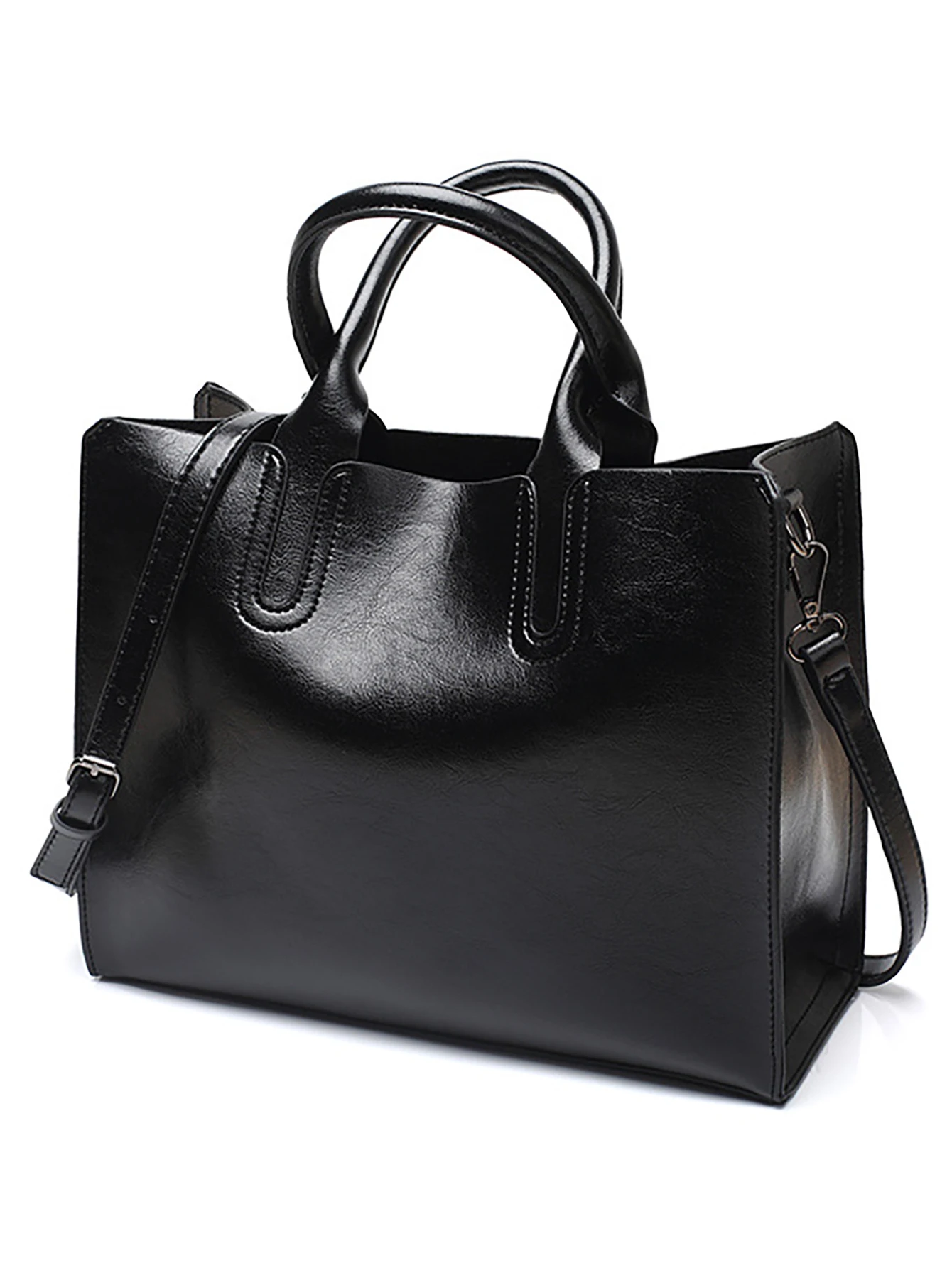 

Lady Faux Leather Hand bags Retro Tote Handbag Casual Large Messenger Bag Women's Shoulder Bag With Long Strap Fashion Purse