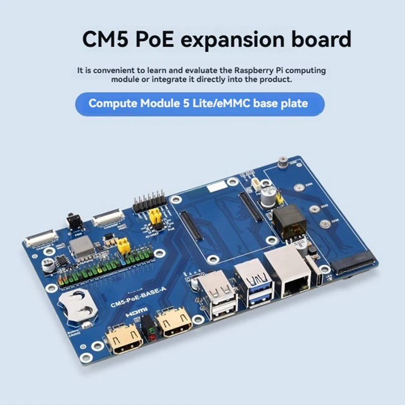 

Лидер продаж-для вычислительного модуля Raspberry Pi 5 Poe BASE A RJ45 для CM5 Lite/EMMC, для всех варианов CM5