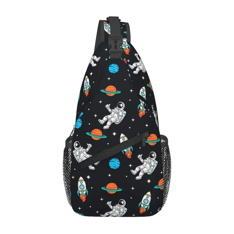 Custom Galaxy Starry Sky Space Astronaut Crossbody Sling Backpack Men Chest Shoulder Bag for Traveling Daypack