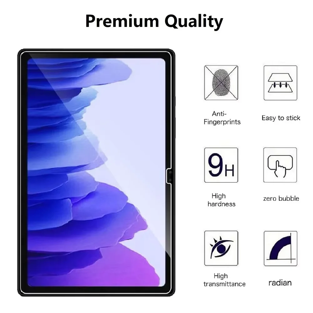 2 PCS Tempered Glass Screen Protector For Samsung Galaxy Tab A7 10.4 Inch 2020 SM-T500/T505/T507 Bubble Free Protective Film