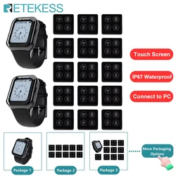 RETEKESS wireless calling system restaurant pagers TD113 waterproof touch watch TD033 waiter call buttons for cafe bar hookah