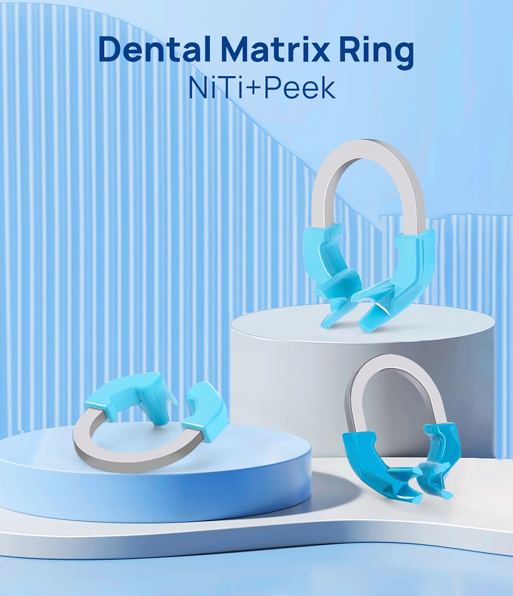 3-teiliges AZDENT Dental-Sektionsmatrizesystem, Matrizen, Clip-Ring, konturierte Matrizenbänder, Titan-Klemmring, universell schmal, tief – Detail 1