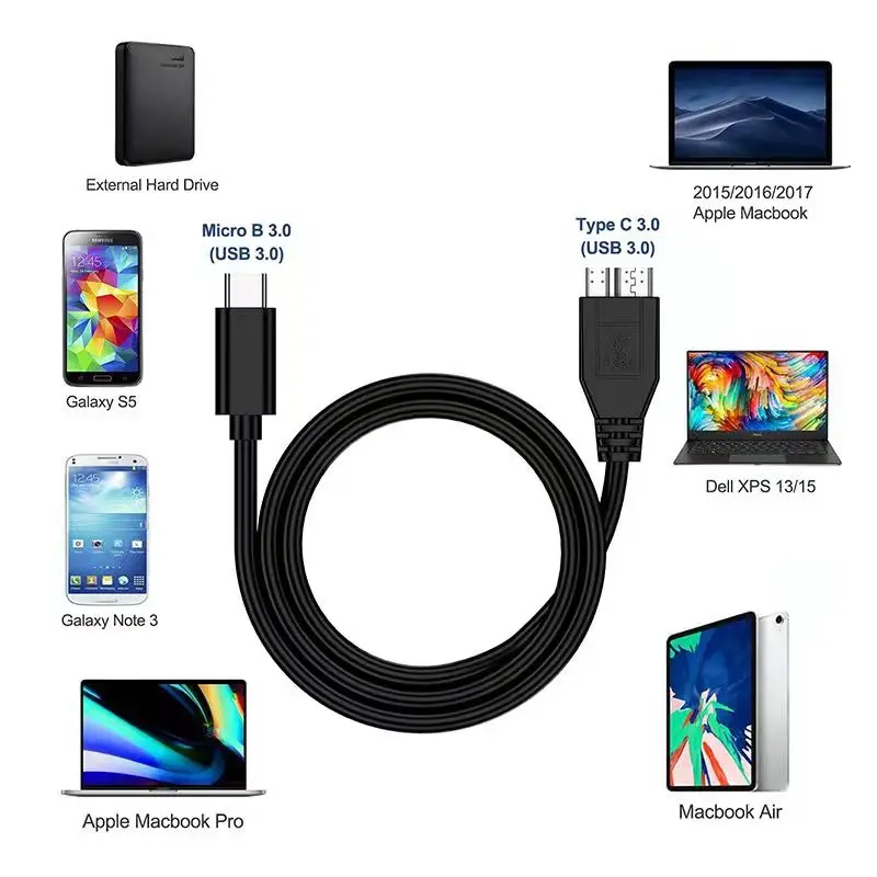 5 Гбит/с USB 3,0 Micro кабель Тип C A к Micro B кабель Зарядное устройство USB Type-c штекер к Micro B Штекер кабель для WD West цифровой жесткий диск