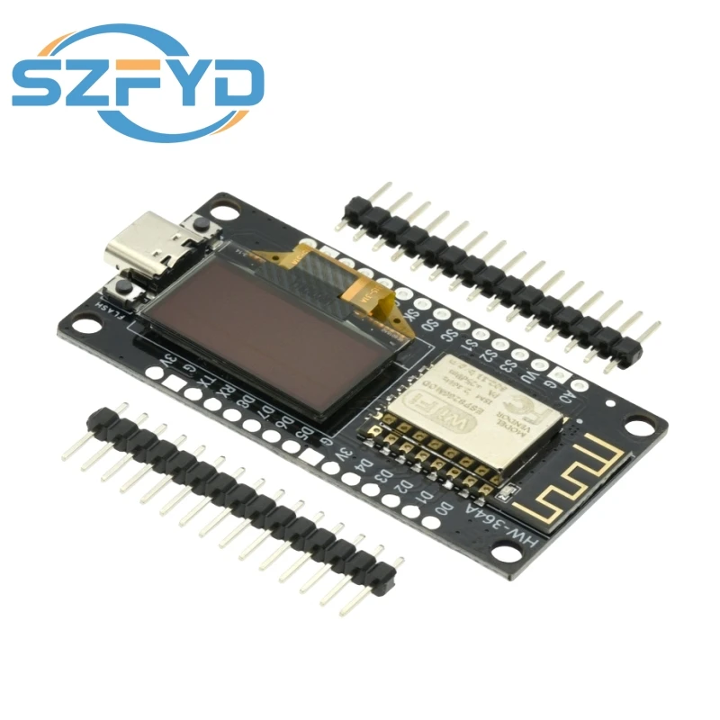 NodeMCU ESP8266 Development Board With 0.96 Inch OLED Display CH340G ESP-12F WiFi Module TYPE-C USB For Arduino