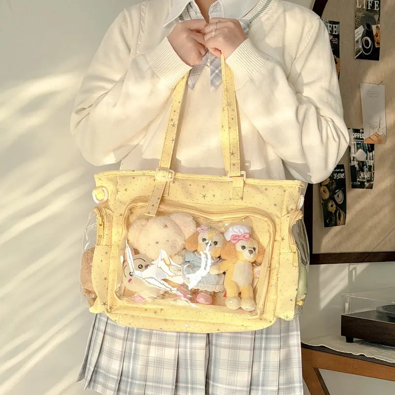 Itabag Original Large Capacity Transparent Star Crossbody Ita Bag Sweet Campus Style Anime Bag/Backpack For Girls Show Badge