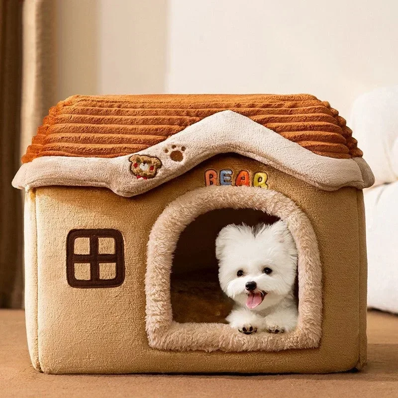 

Foldable Cat House Outdoor Pet House for Small Dogs Kitten Puppy Cave Nest with Pets Pad Dog Cat Bed Tent Supplies