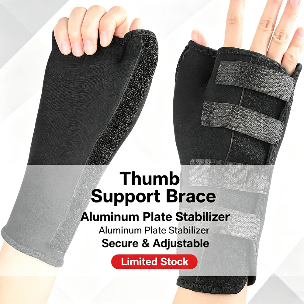 Neoprene Thumb Brace & Wrist Strap,Adjustable Aluminum Plate Support,Pressure-Boosting Wrist Band for Sports Protection Sports