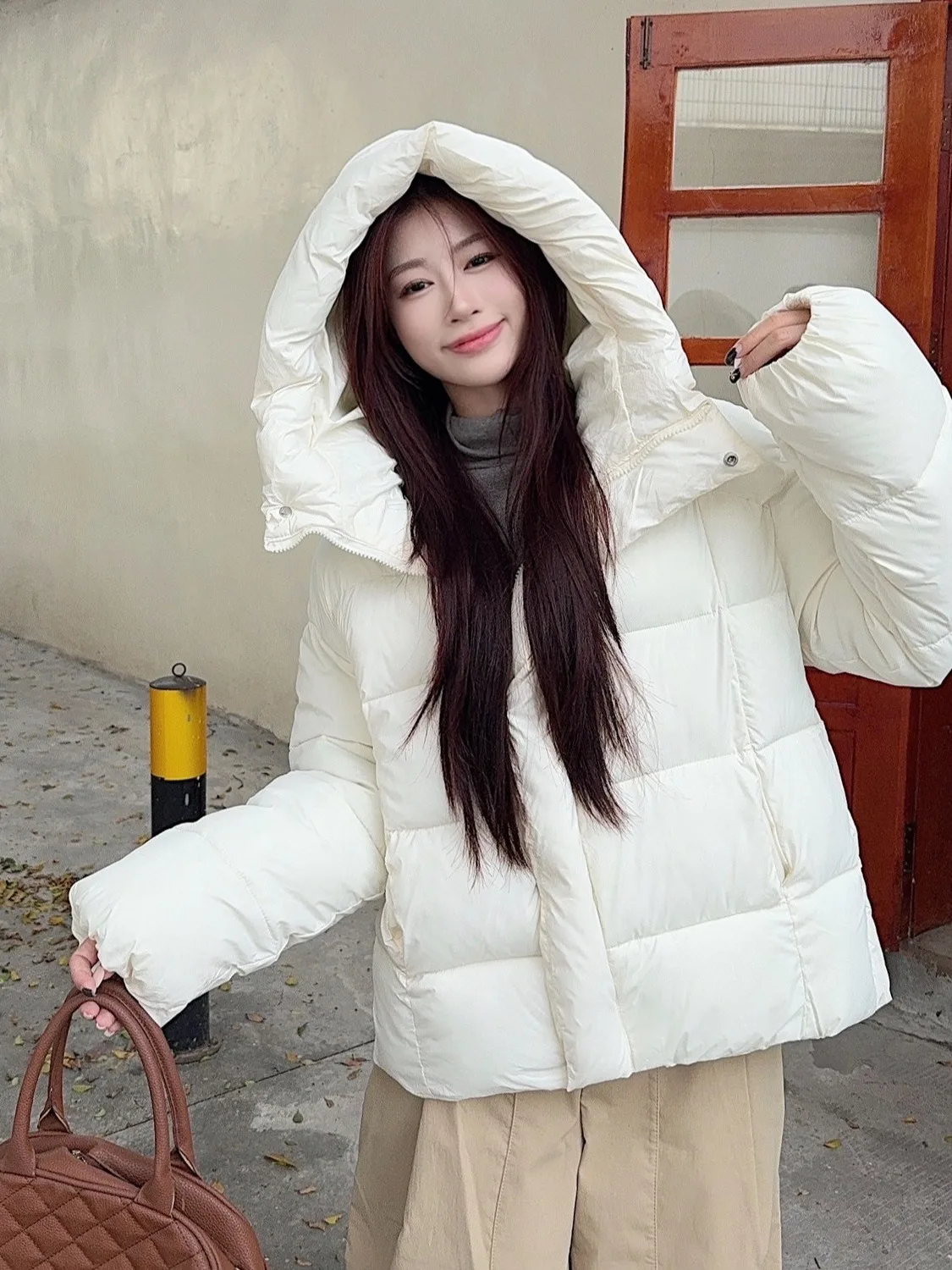 

Женская хлопковая куртка с капюшоном для осени и зимы, универсальная повседневная хлопковая куртка для небольших размеров