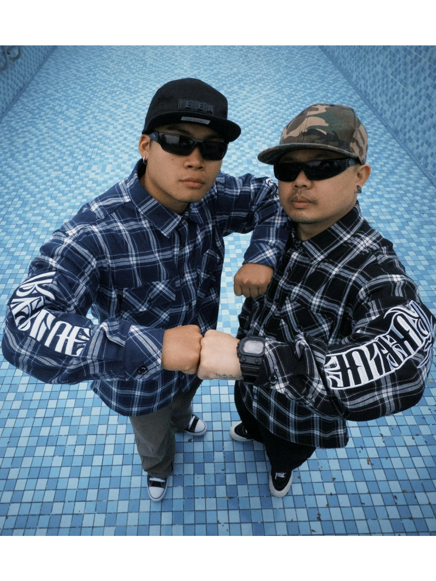 American Style Loose Long Sleeve Gradient Plaid Shirt Chicano Gang West Coast Chicano Casual Streetwear Polyester Fiber
