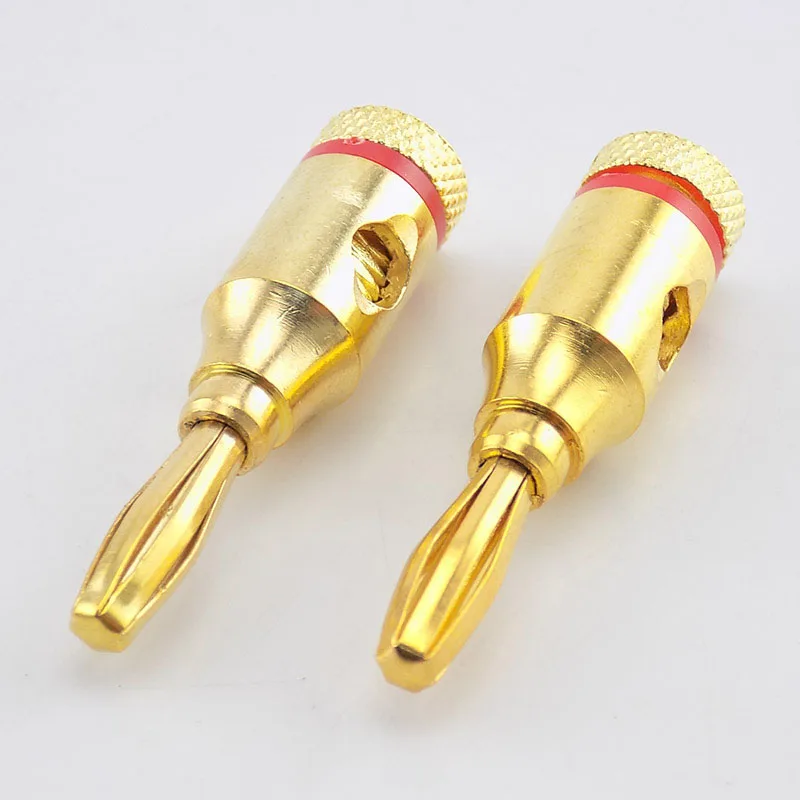2/4/10pcs 4mm Banana Plug Connector 24k Gold-Plated Musical Audio Speaker Cable 8AWG to 20AWG Wire Converter Adapter Tool H10