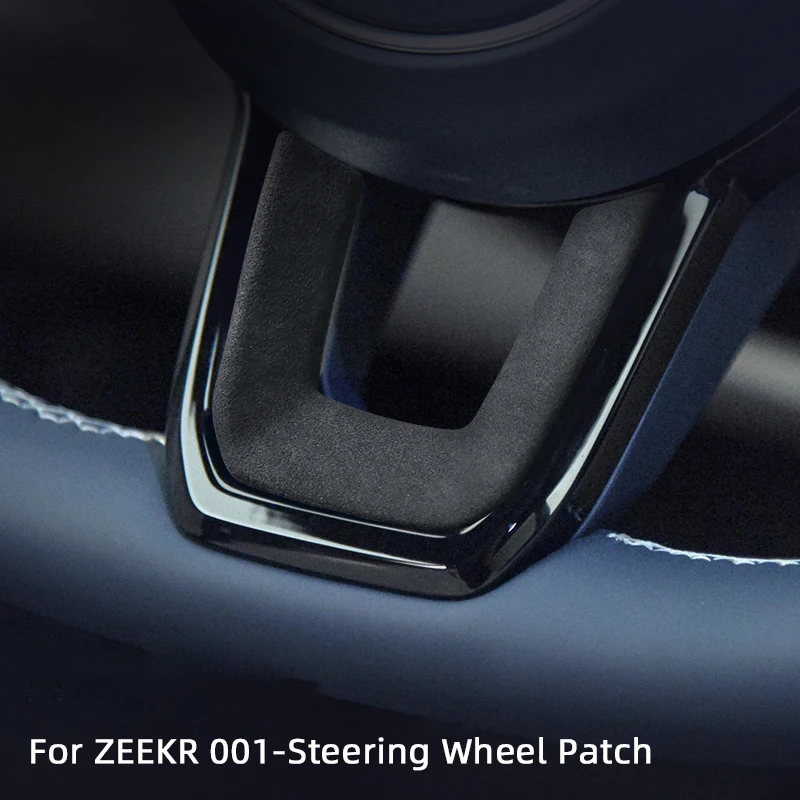 

A lcantara Suede For ZEEKR 001 2021 2022 2023, Car Lower Part Of Steering Wheel U-shape Trim Frame Decal Stickers Accessories