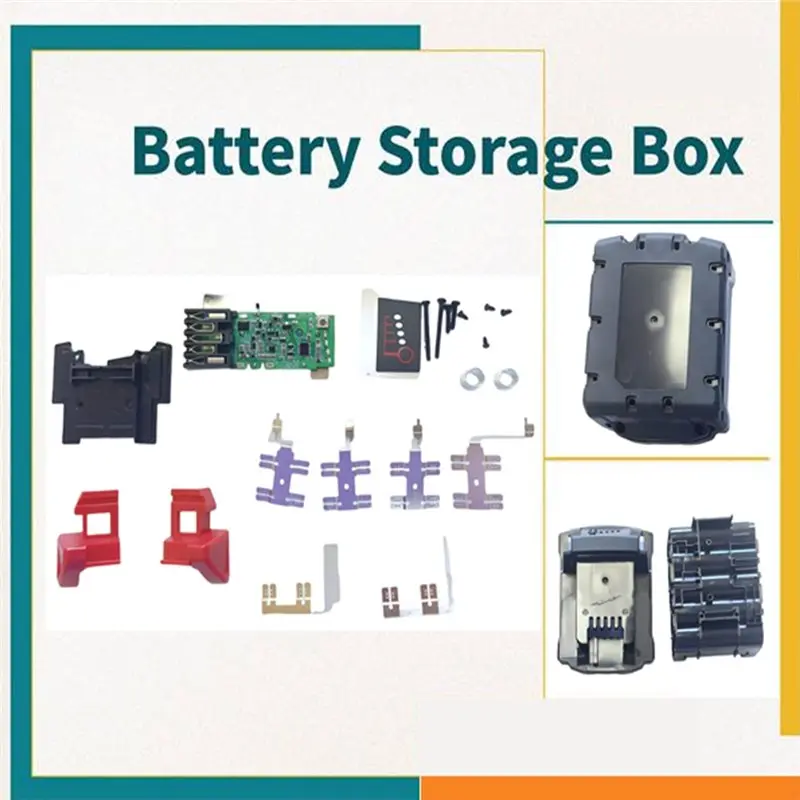 PHILE-For M18 Power Tool Compatible 10Core 18650 Battery Storage Box Case Replacement Battery Protection Board