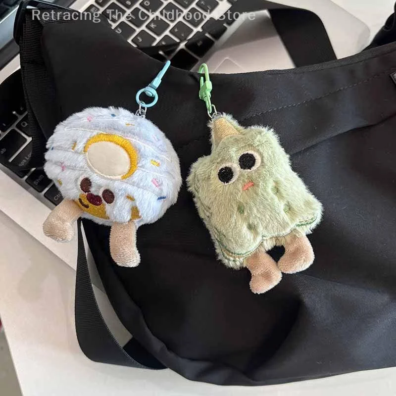 Cute Plush Cookies Keychain Cartoon Food Doll Toy For Women Girls Bag Ornament Car Pendant Keyring Children Gift Accessories