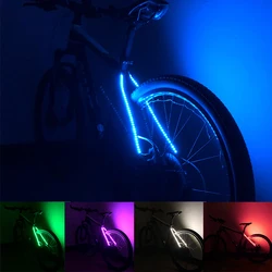 Bicycle Decorative Taillight LED Strip Lights For Bike Scooter 70 LED Wheel Safety Warning Bicycle Taillight Bike Rear Lamp Blue