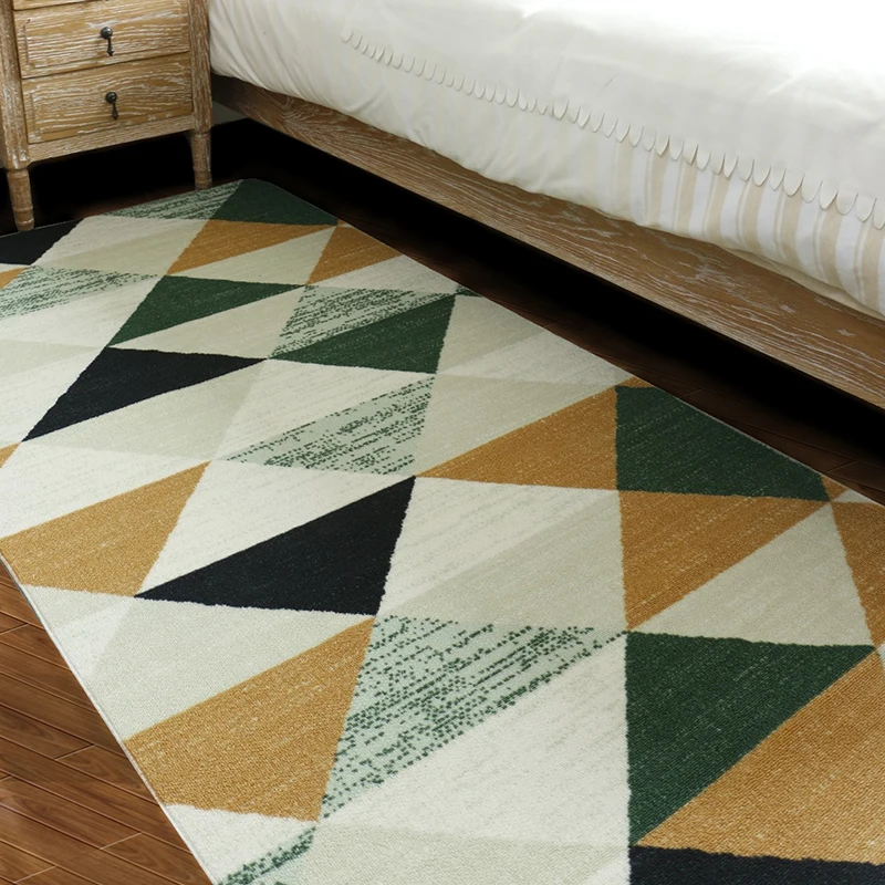 High geometry design tessel edge cotton area rug for bedside living room tapetes para casa sala tapis salon