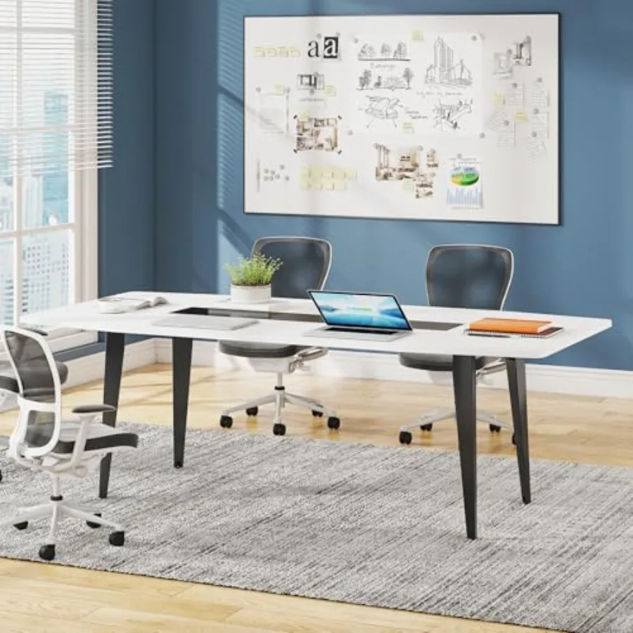 

Стол для конференций Tribesigns 6 футов, 70,86 л x 35,43 Вт x 29,52 ч дюйма Стол для встреч в форме лодки Современный седан-стол для офиса Meeti