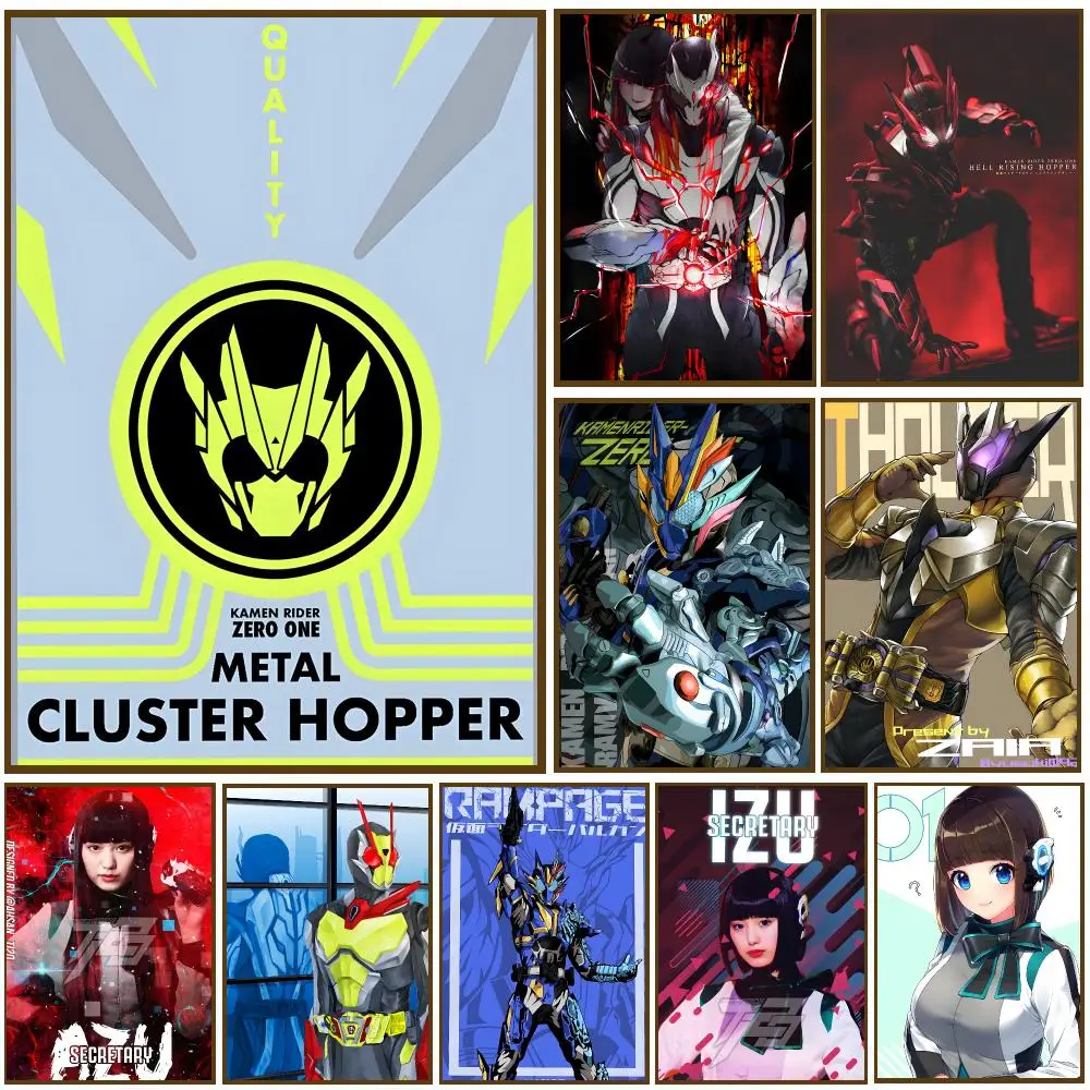 P-Kamen Rider Z-Zero-One Cartoon Poster Self-adhesive Living Room Bedroom Party Bar Decor Moisture-proof Fade-resistant HD