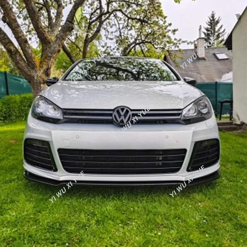 For Volkswagen Golf MK6 R R20 2008-2013 Front Bumper Lip Spoiler Splitter Body Kit Tuning Glossy Black Car Front Guard Covers