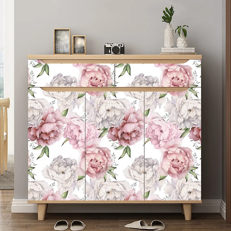 Multicolor Floral Peeled And Pasted Vinyl Self-Adhesive Wallpapers Watercolor Rose Wall Stickers Bedroom Walls Home Decoration