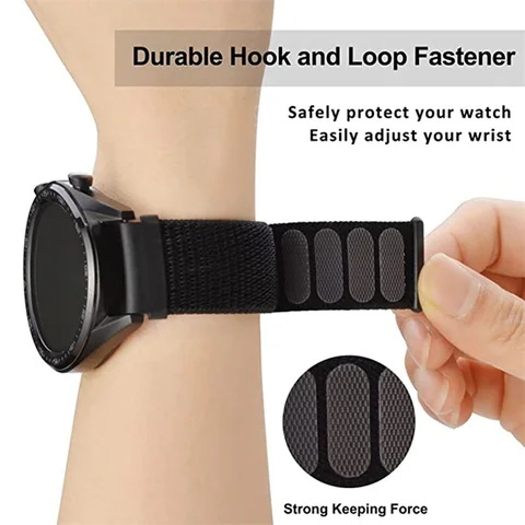 Нейлоновый ремешок-петля 20 мм 22 мм для Amazfit GTS4/2/3/3pro/2e/GTS2 Mini/GTR 4 42 мм/47 мм/GTR2/2e/stratos, ремешок-браслет Amazfit mibro watch x1 отзывы - №4