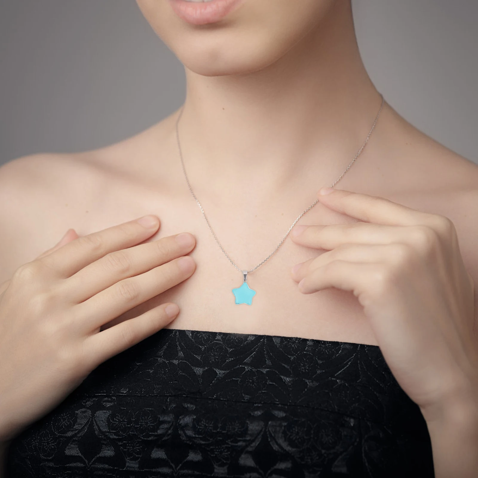 

Unique Creative Design Five-Pointed Star Pendant Natural Gemstone Jewelry Necklace Supplies