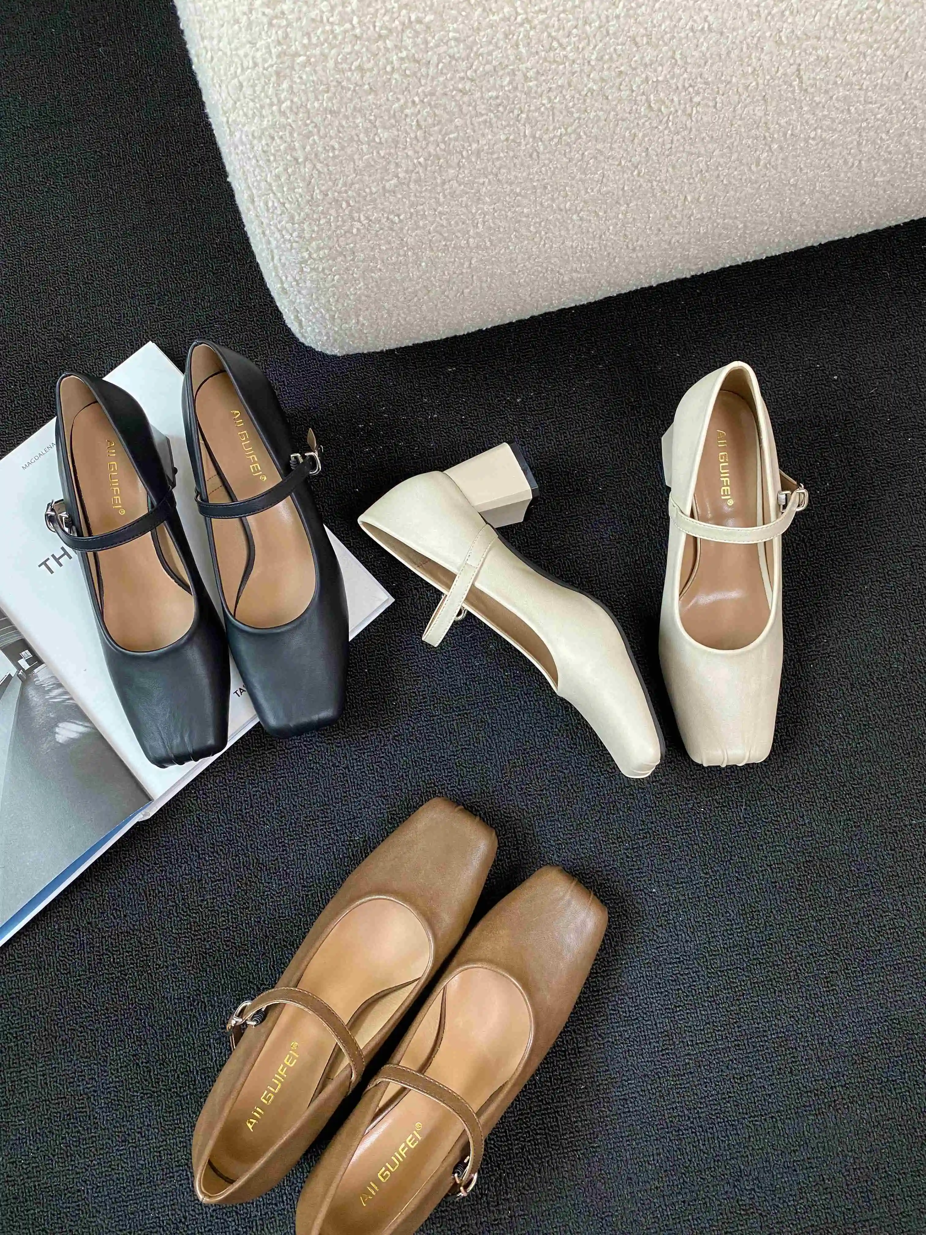 Women's Classic Pointy Toe Slip On Solid High Heel Shoes Cute Comfortable Ballet Shoes