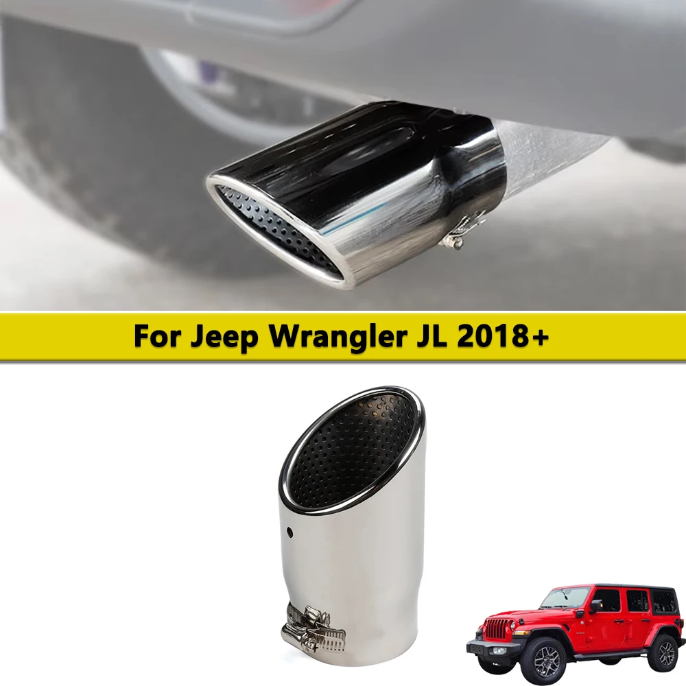 Embout de silencieux d'échappement pour Jeep Wrangler JL Rubicon 2018 – 20225, revêtement de gorge arrière en acier inoxydable chromé, accessoire extérieur