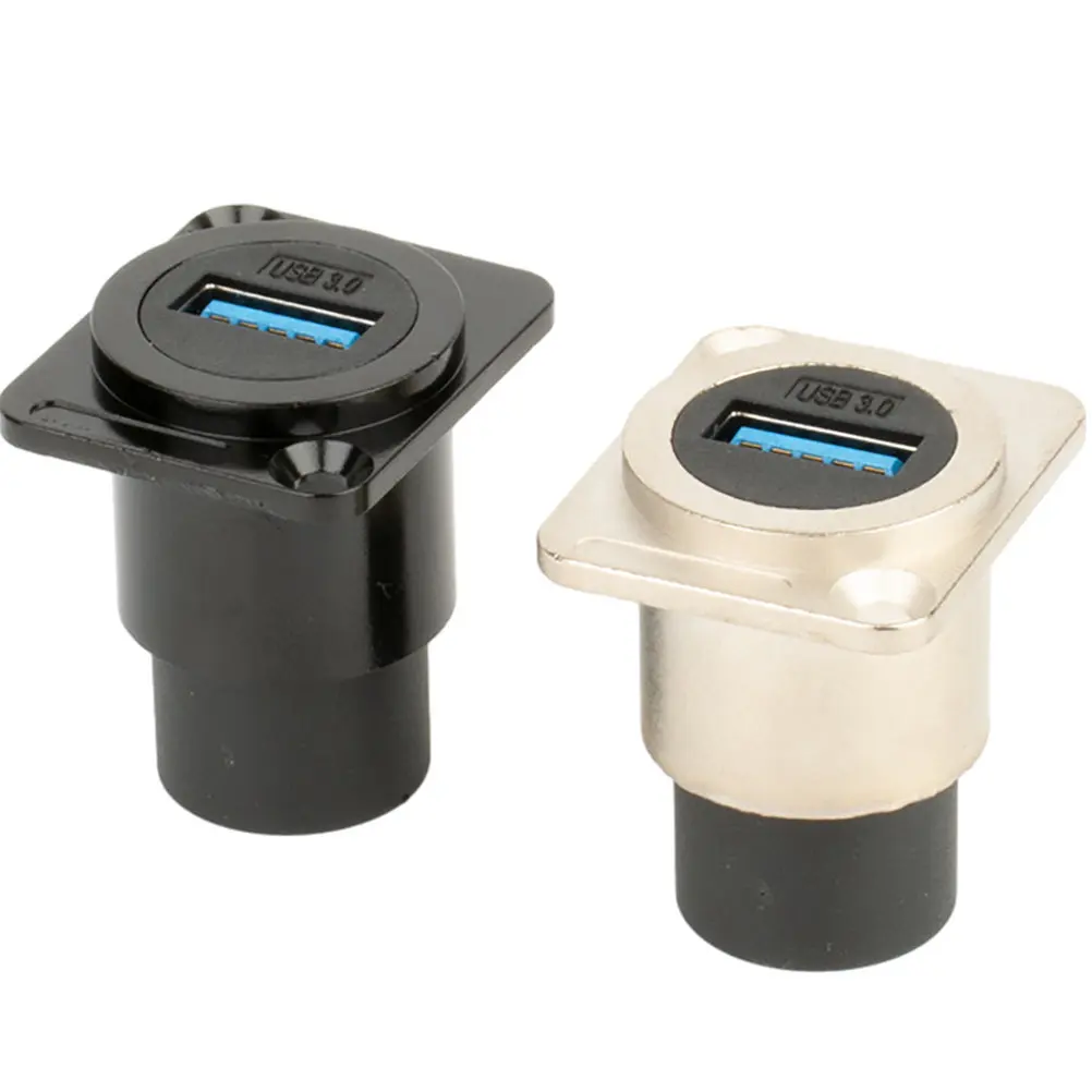 2Pcs USB Bulkhead Connector USB 3.0 Panel Mount Pass Through Female to Female Extension Adapter High Speed Data Transmission