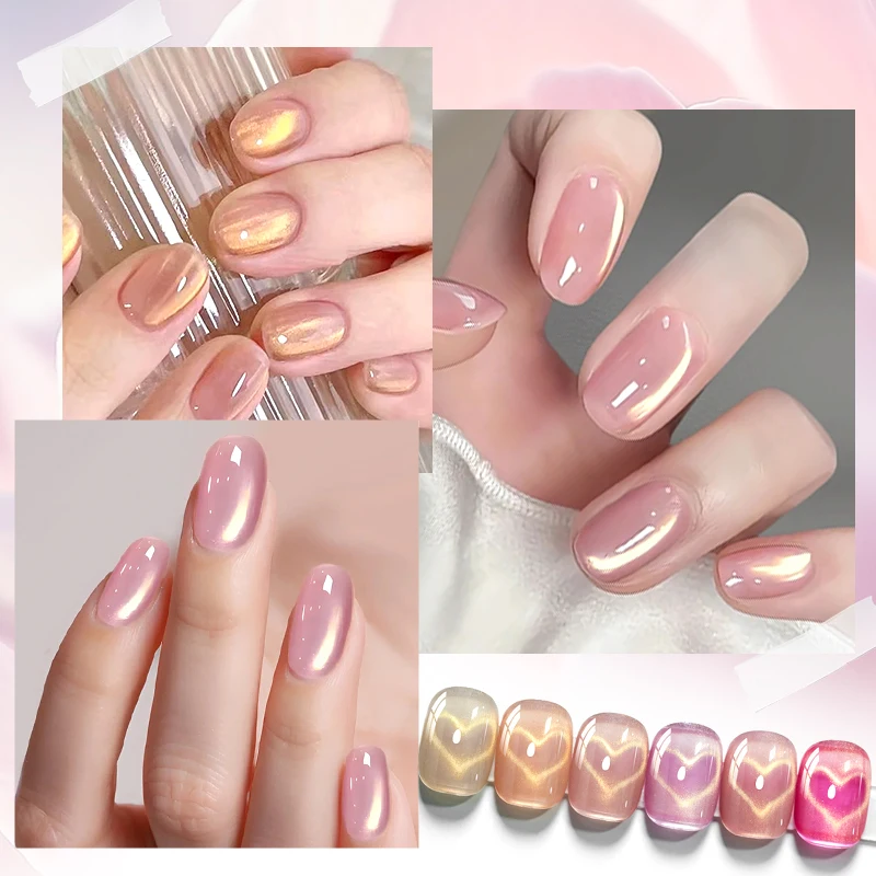 7 مللي بريق القط المغناطيسي جيل للأظافر البولندية الوردي المجسم عاكس شبه دائم الأشعة فوق البنفسجية LED هلام نقع قبالة تألق مستلزمات الأظافر #3