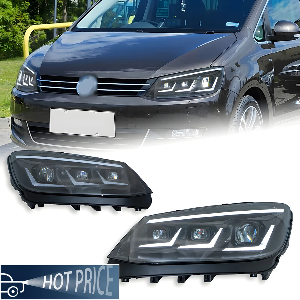 For Volkswagen Sharan 2012-2018 Front Headlights LED Car Headlight Assembly Upgrade New Projection Lens Tools and Accessories