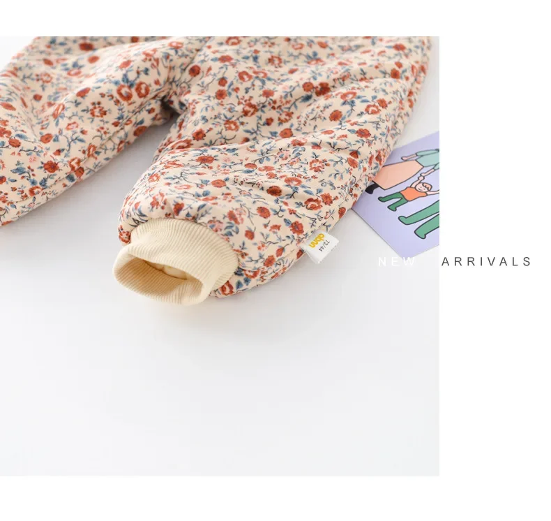 OLEKID 2026 Winter Baby Warme Kleidungssets Niedlicher Leoparden-Blumen-Mantel + Hose 2-teiliger Anzug Vintage Baby Mädchen Outfits Säuglings-Jacken-Set – Detail 15