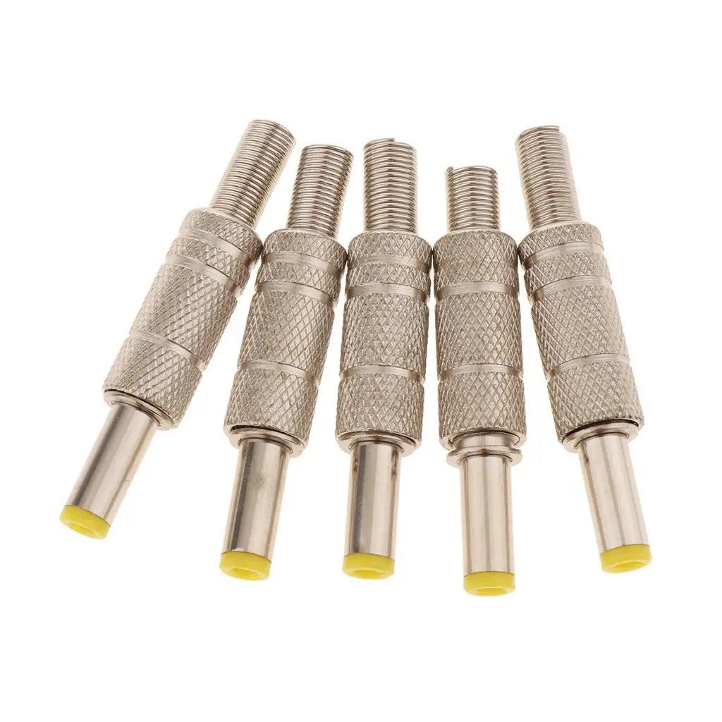5pcs DC 5.5x2.5mm Power Supply Male Plug Welding Adapter Connector.
