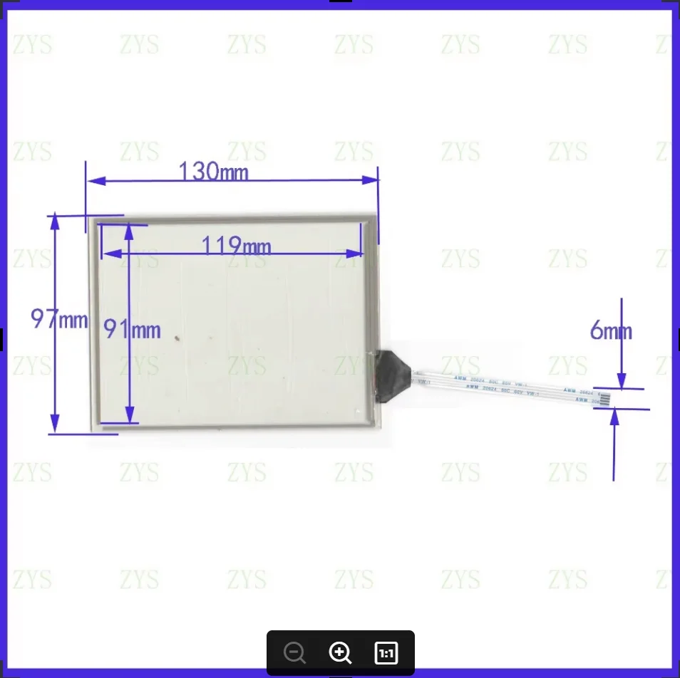 

ZhiYuSun 170914 compatible 130mm*97mm 5inch 4-wires resistive touch panel for Car DVD, 130*97 for Industrial control