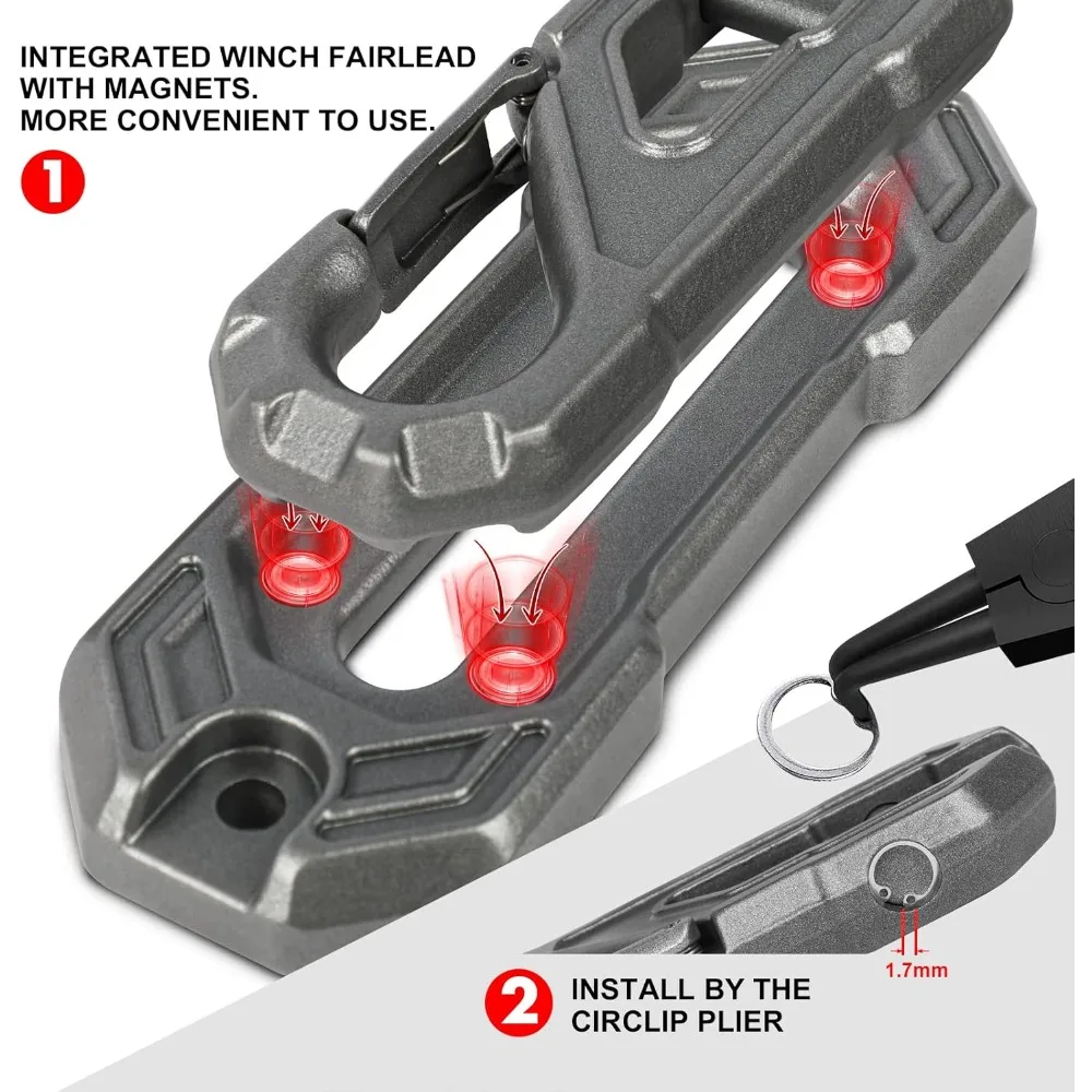 ترقية جديدة-Winch-13500 رطل. ونش كهربائي بسعة تحميل - طاقة تيار مستمر 12 فولت لشاحنة القطر على الطرق الوعرة، 2 في 1 لاسلكي - جودة عالية #2