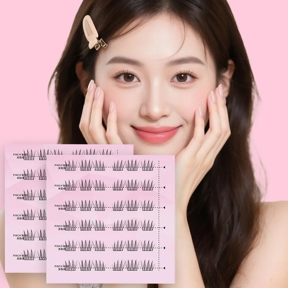 Pestañas postizas sin pegamento, autoadhesivas, maquillaje segmentado natural, pestañas coreanas suaves, herramientas de extensión transparente, banda Manga I4V2