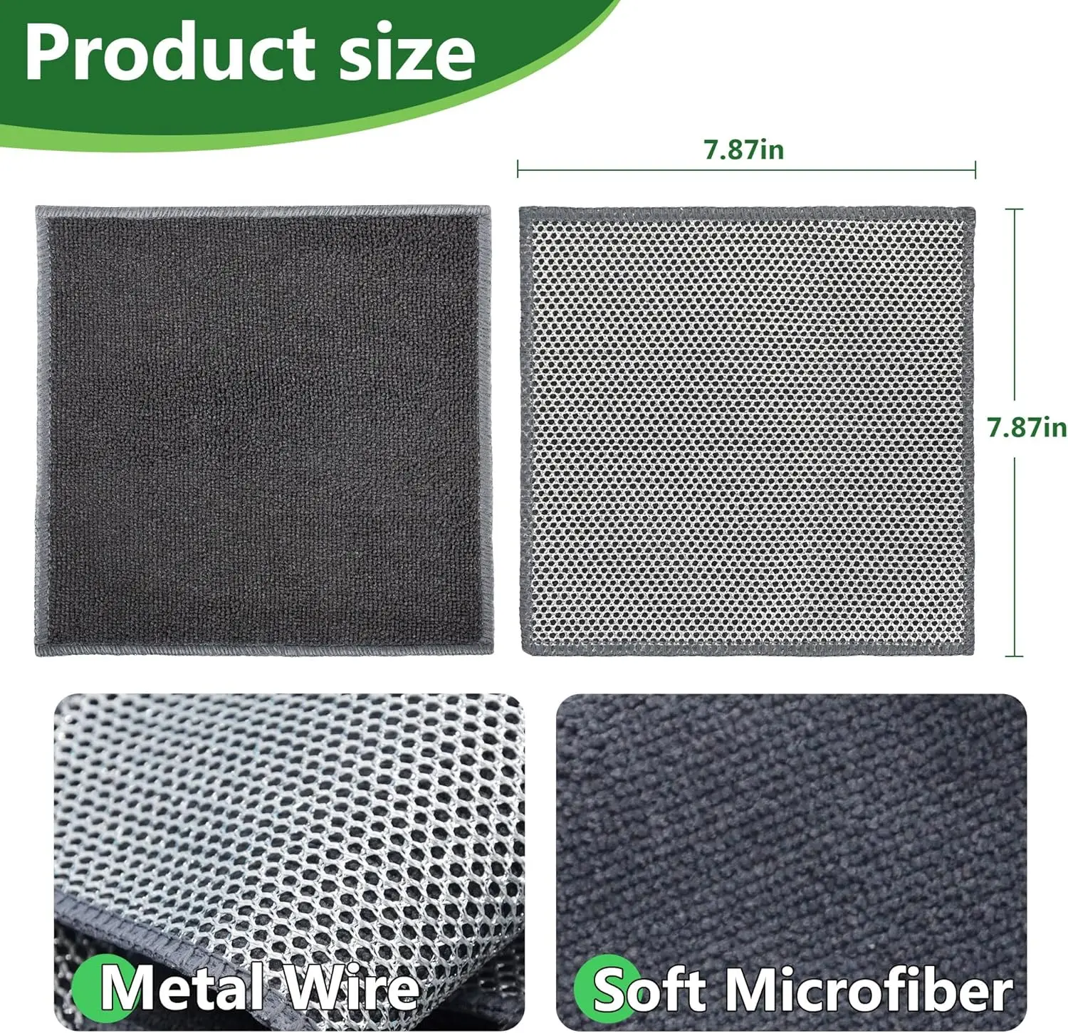 6Pack Double-Side Non-Scratch Wire Dishcloth,Upgrade Mesh Cleaning Cloths,Soft Multipurpose Wire Dishwashing Rags,Quick Dry