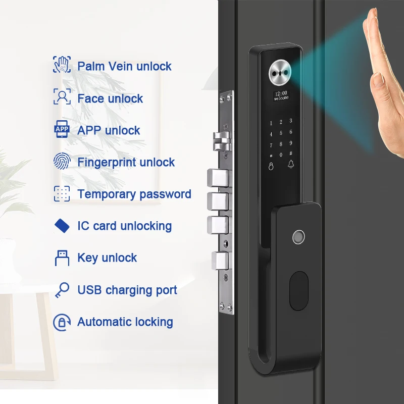 Cerradura Inteligente Tuya Wifi Smart Fingerprint Digital Lock Face Recognition Smart Door Lock With Camera